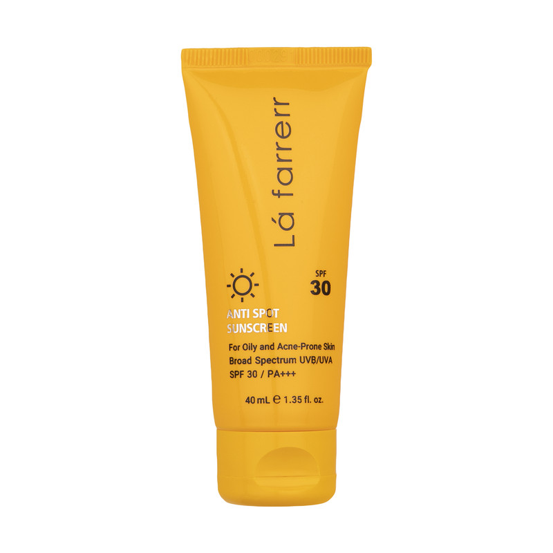 کرم ضدآفتاب و ضدلک بی‌رنگ لافارر مدل SPF30، مناسب پوست‌های چرب، حجم 40 میلی‌لیتر