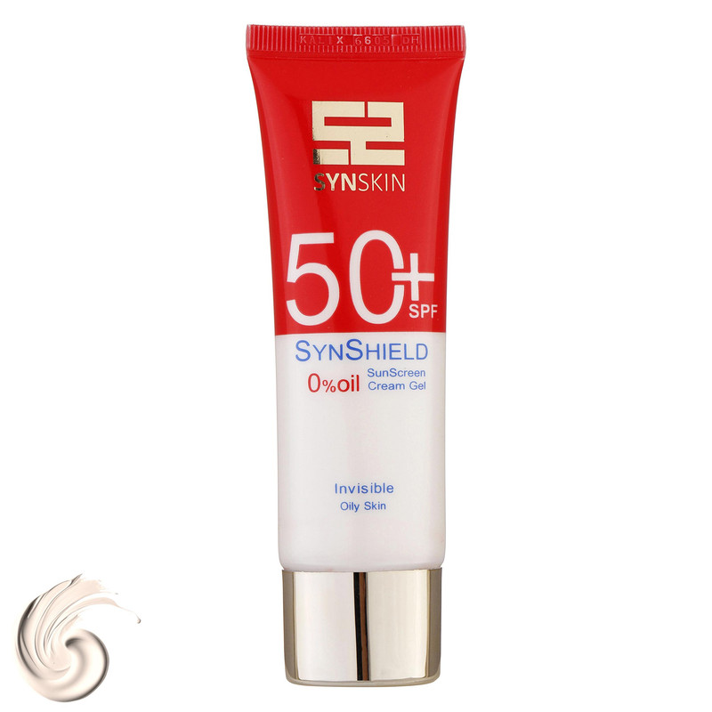 فلوئید ضدآفتاب بدون رنگ ساین اسکین SPF50 مدل SYN SHIELD، مناسب پوست‌های چرب، حجم 50 میلی‌لیتر