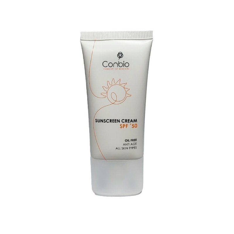 کرم ضد افتاب بدون رنگ کانبیو SPF50 مدل ANTI AGE مناسب انواع پوست حجم 50 میلی لیتر