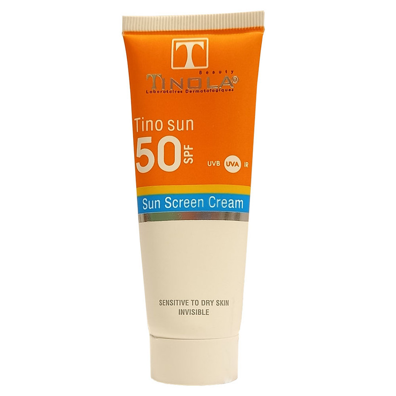 کرم ضد آفتاب بدون رنگ تینولا بیوتی SPF 50 مدل sensitive ‌مناسب پوست‌های خشک و حساس حجم 40 میلی‌لیتر