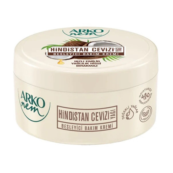 کرم مرطوب‌کننده دست و صورت آرکو نم مدل روغن نارگیل مناسب برای انواع پوست حجم 210 میلی‌لیتر