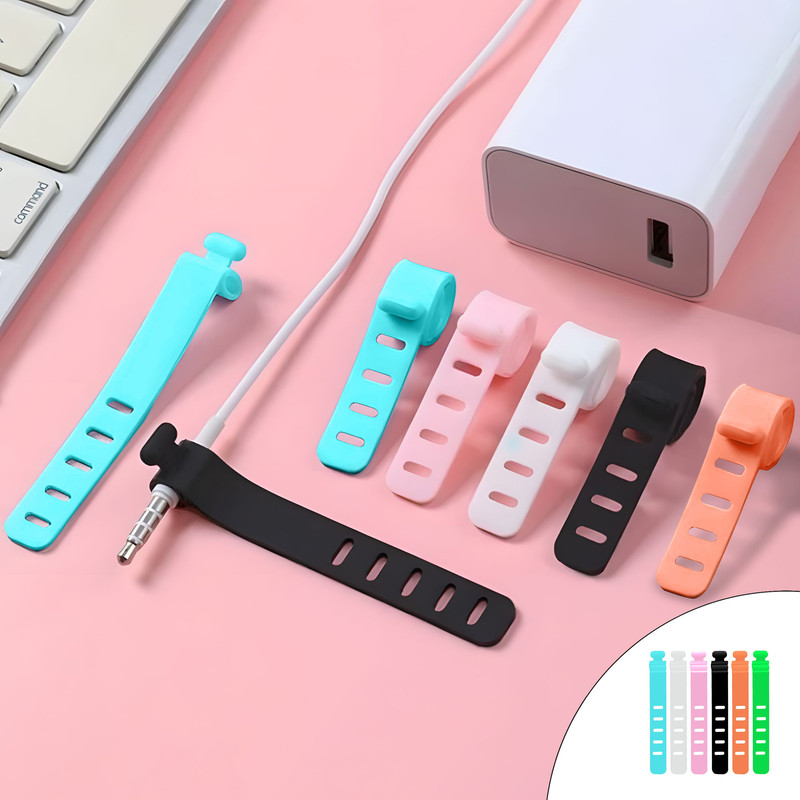 نظم دهنده کابل مدل Silicone Wire Binding بسته 6 عددی