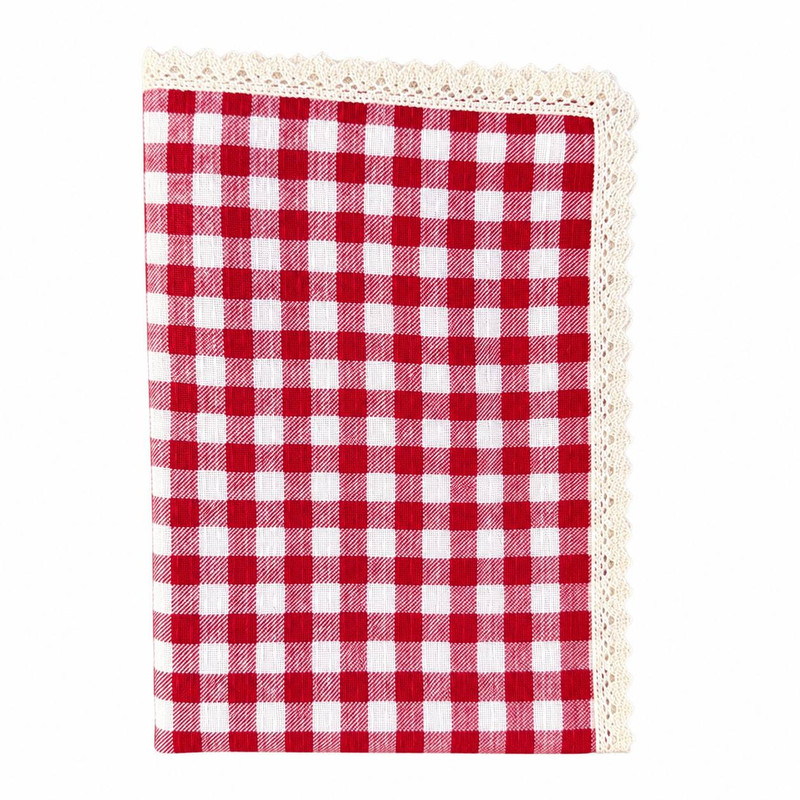 سفره 6 نفره مدل چهارخانه قرمز کد 01 سایز 100×140 سانتی‌متر