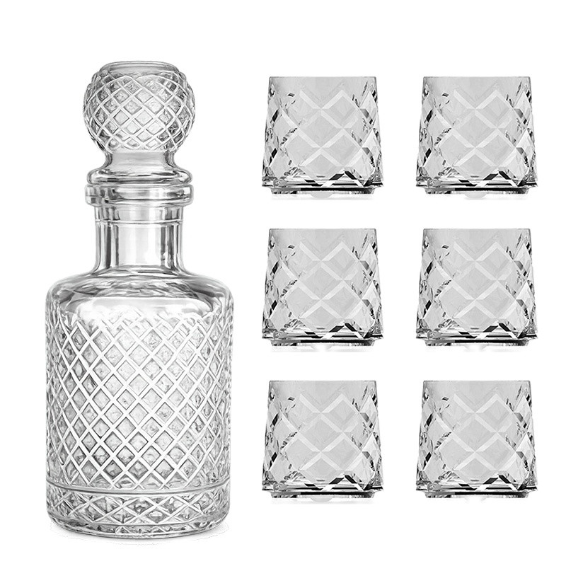 ست تنگ و لیوان 7 پارچه شیشه و بلور اصفهان مدل  آژاکس توین