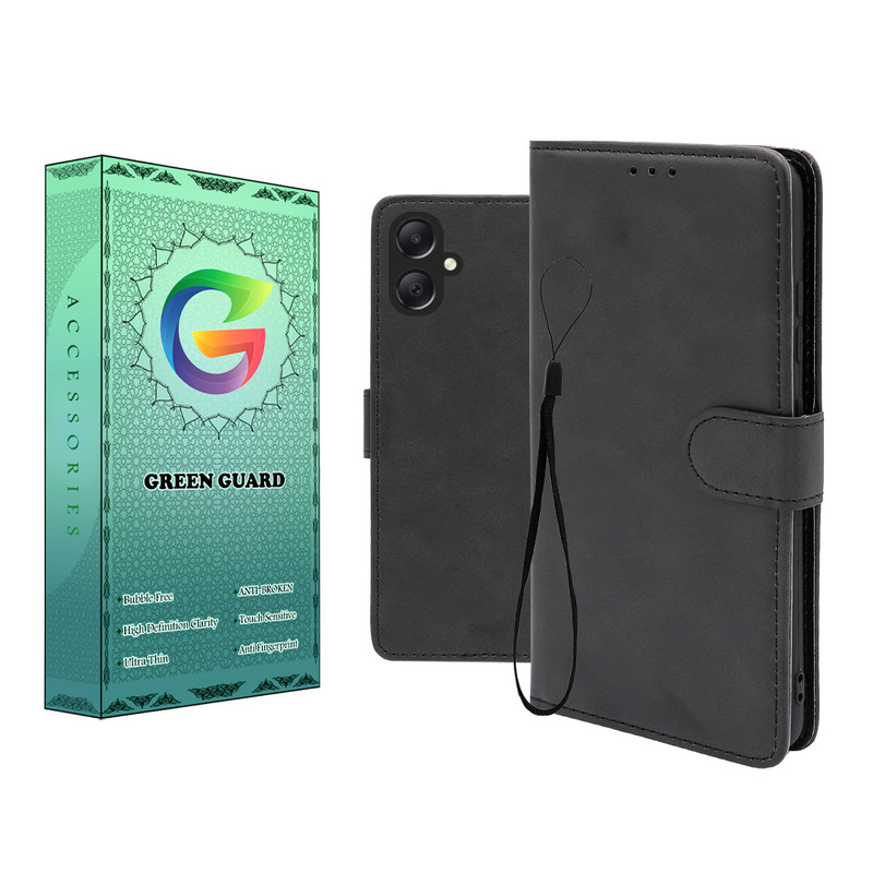 کیف کلاسوری گرین گارد طرح چرمی مدل Landing کد 06 مناسب برای گوشی سامسونگ Galaxy A06 به همراه بند آویز