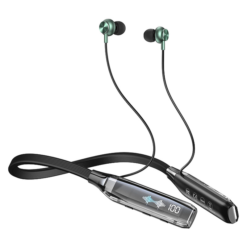 هدفون بلوتوثی گردنی ریمکس مدل RB-S20 با حذف نویز HD، درگاه شارژ USB Type-C، با قابلیت اتصال به چند دستگاه، طراحی ارگونومیک، مقاوم در برابر رطوبت و عرق
