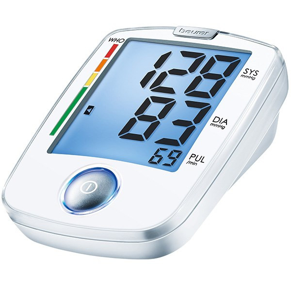 فشارسنج دیجیتال بازویی بیورر مدل BM44 با نمایشگر بزرگ LCD، قابلیت تشخیص آریتمی، هشدار خطا، حافظه دو کاربر، مناسب بازو 22 تا 30 سانتی‌متر و خاموشی خودکار