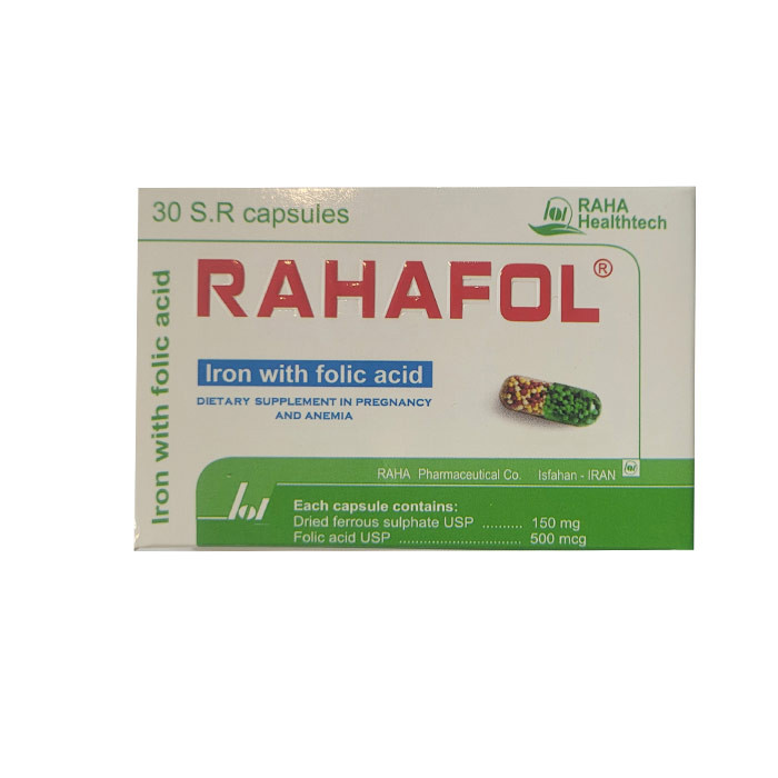 کپسول آهن و اسید فولیک رها بسته 30 عددی