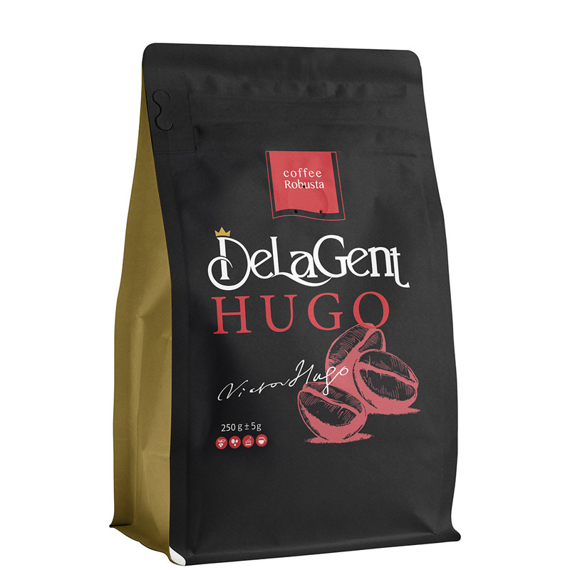 دانه قهوه روبوستا هوگو دلاژنت - 250 گرم