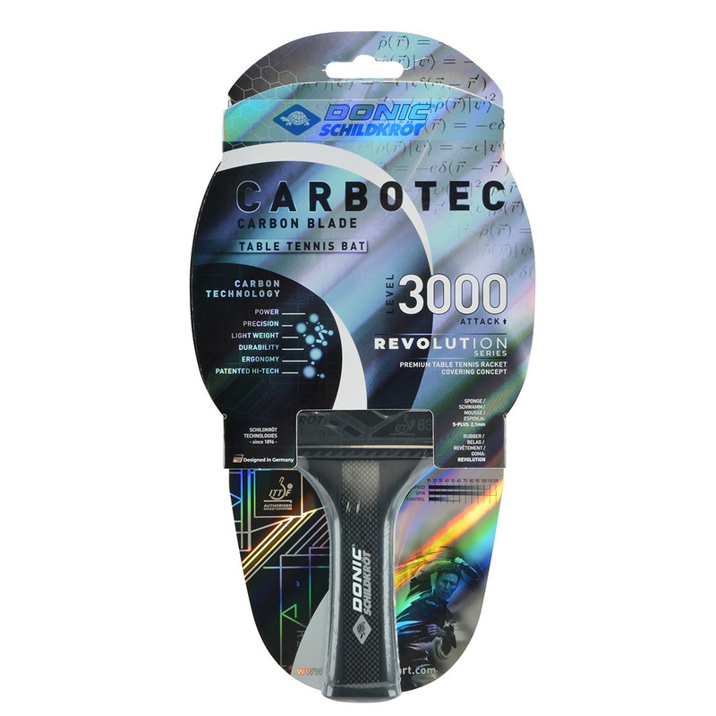 راکت پینگ‌پنگ تهاجمی 5 لایه دونیک مدل Carbotec 3000 کد 26