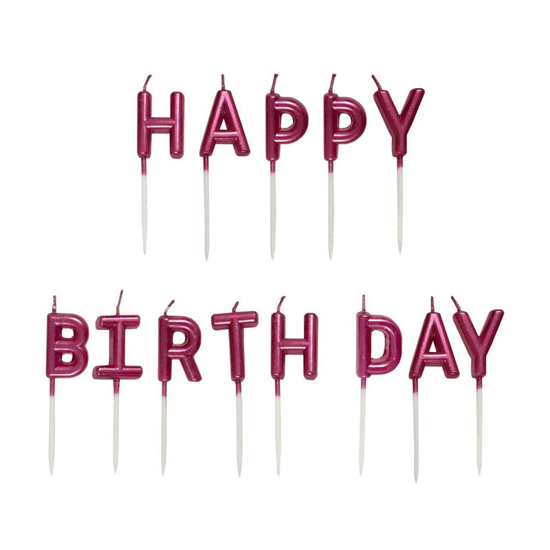 شمع تولد طرح Happy Birthday مدل s044