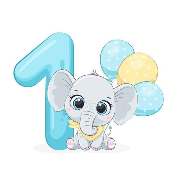 استند تولد طرح بچه فیل مدل عدد یک 1 کد 117