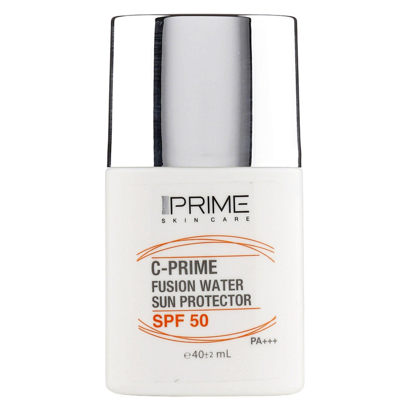 فلوئید ضدآفتاب بی‌رنگ پرایم SPF50 مدل C-Prime Fusion Water مناسب انواع پوست، حجم 40 میلی‌لیتر