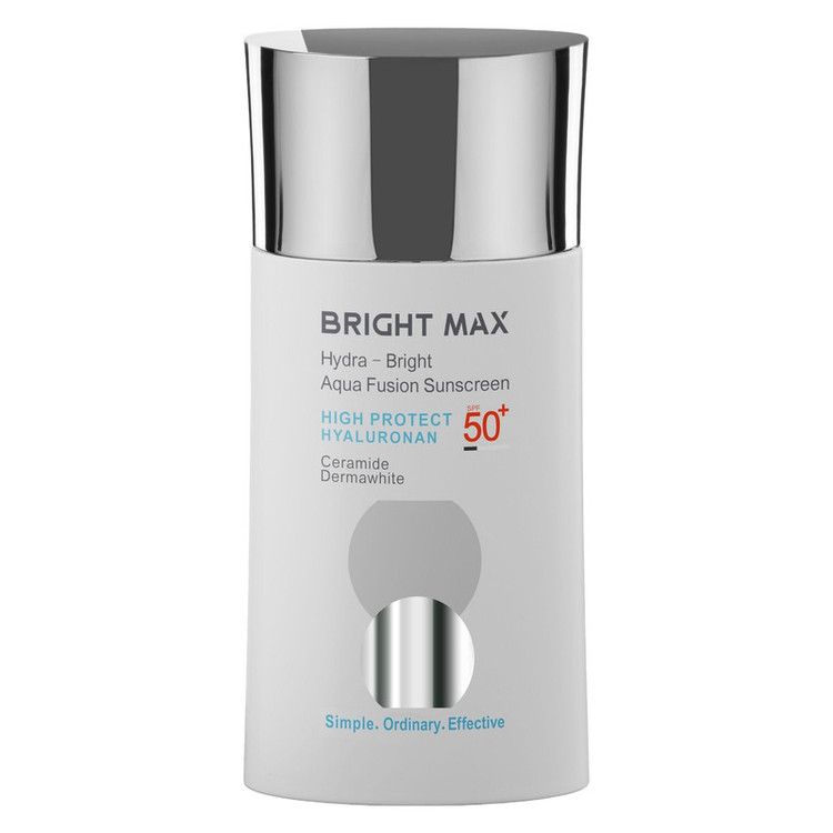 کرم ضدآفتاب بدون رنگ برایت مکس SPF50 مدل آکوا فیوژن مناسب انواع پوست، حجم 50 میلیلیتر