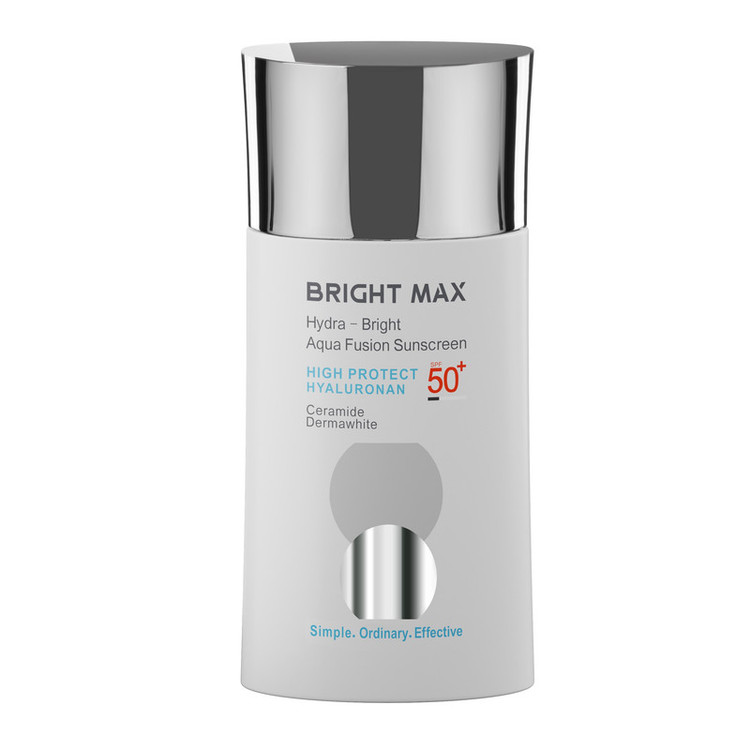 کرم ضدآفتاب بدون رنگ برایت مکس SPF50 مدل آکوا فیوژن مناسب انواع پوست، حجم 50 میلیلیتر