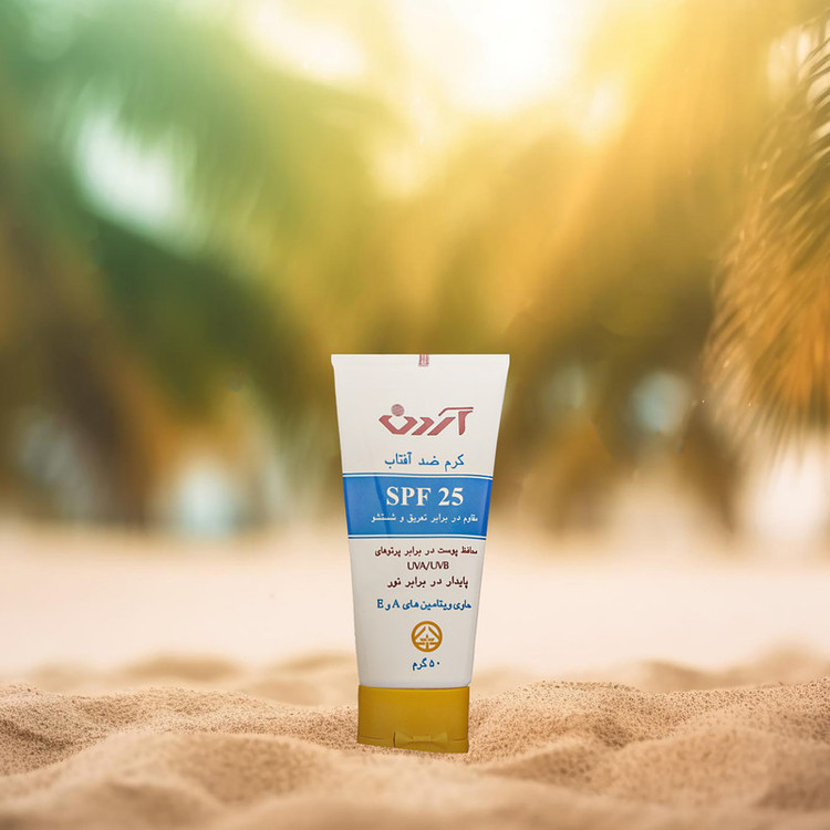 کرم ضدآفتاب بیرنگ آردن مدل SPF25 مناسب انواع پوست وزن 50 گرم