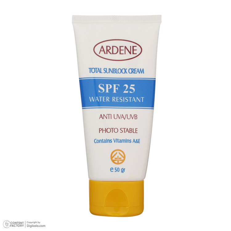 کرم ضدآفتاب بیرنگ آردن مدل SPF25 مناسب انواع پوست وزن 50 گرم