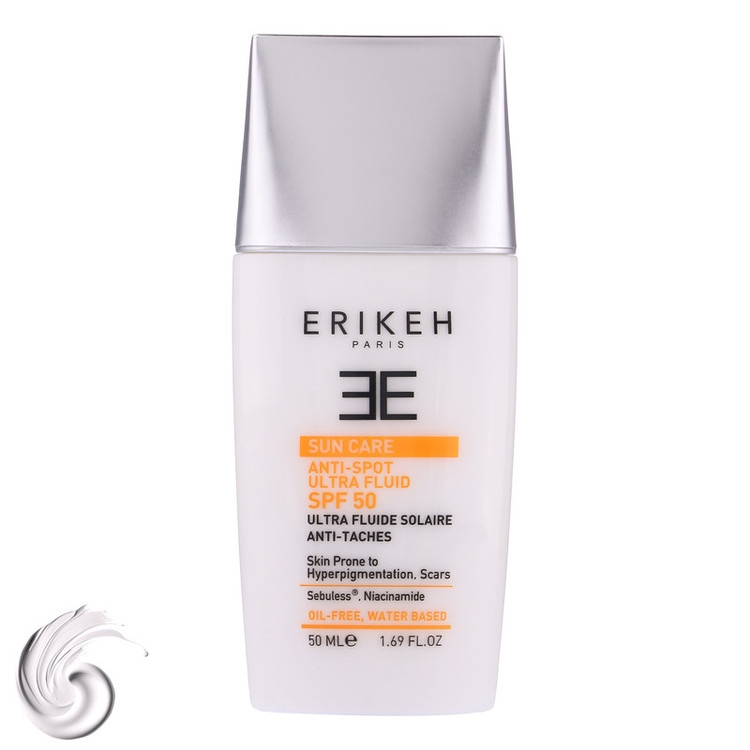 کرم ضد آفتاب بدون رنگ اریکه SPF50 مدل Anti-Spot محافظ UVA،UVB مناسب انواع پوست حجم 50 میلیلیتر