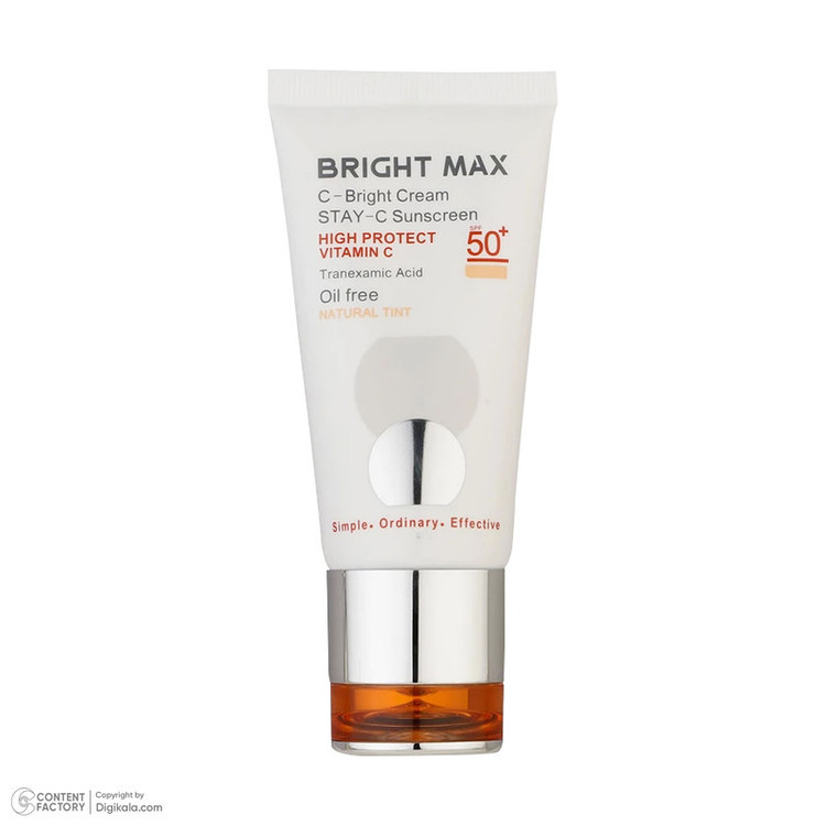 کرم ضدآفتاب رنگی برایت مکس SPF50 مدل C-B مناسب انواع پوست، حجم 50 میلیلیتر