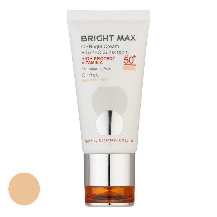 کرم ضدآفتاب رنگی برایت مکس SPF50 مدل C-B مناسب انواع پوست، حجم 50 میلیلیتر