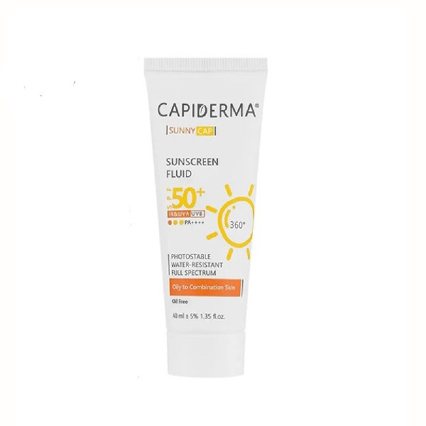 کرم ضد آفتاب بدون رنگ کپیدرما SPF 50 مدل CAP مناسب پوستهای مختلط تا چرب حجم 40 میلیلیتر