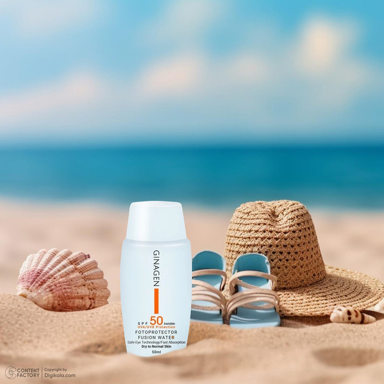 کرم ضدآفتاب بیرنگ ژیناژن مدل SPF50، مناسب پوستهای معمولی و خشک، حجم 50 میلیلیتر