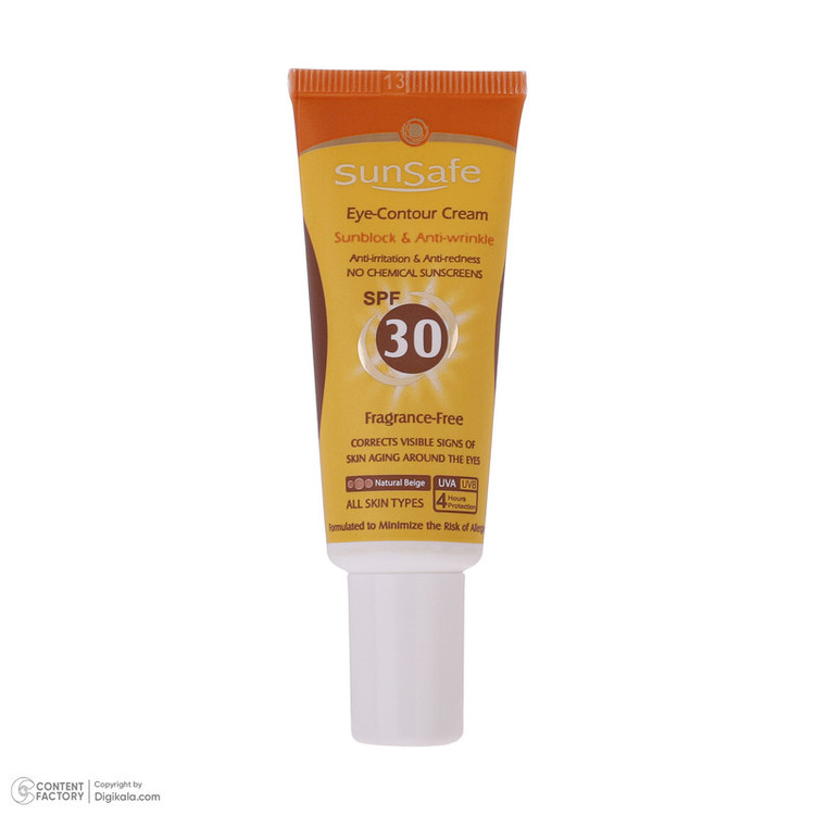 کرم ضد آفتاب رنگی دور چشم سان سیف SPF 30 مدل 001 مناسب انواع پوست حجم 20 میلی لیتر