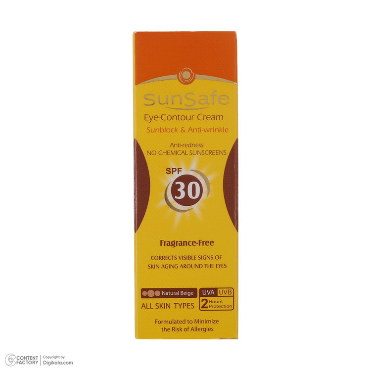 کرم ضد آفتاب رنگی دور چشم سان سیف SPF 30 مدل 001 مناسب انواع پوست حجم 20 میلی لیتر