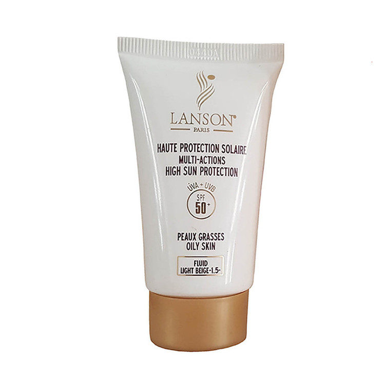 کرم ضدآفتاب رنگی لانسون SPF50 مدل مولتی اکشن شماره 1.5، مناسب پوستهای چرب، حجم 40 میلیلیتر