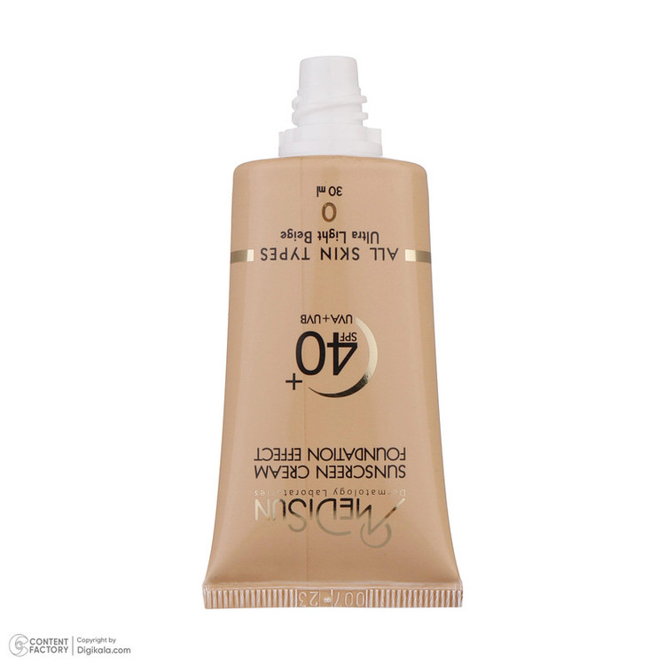 کرم ضدآفتاب رنگی مدیسان مدل Ultra Light Beige SPF40 مناسب انواع پوست، حجم 30 میلیلیتر