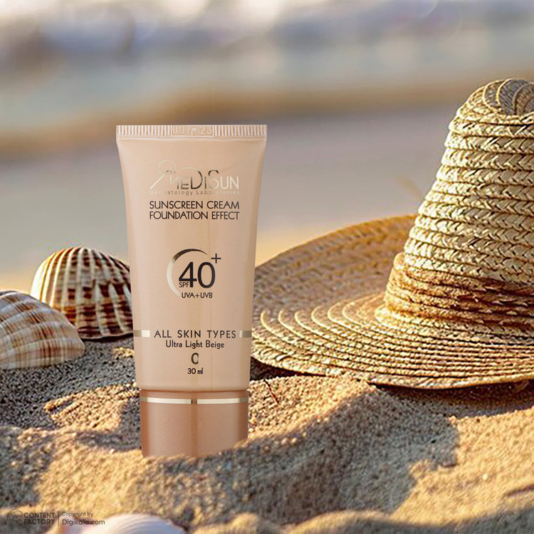 کرم ضدآفتاب رنگی مدیسان مدل Ultra Light Beige SPF40 مناسب انواع پوست، حجم 30 میلیلیتر