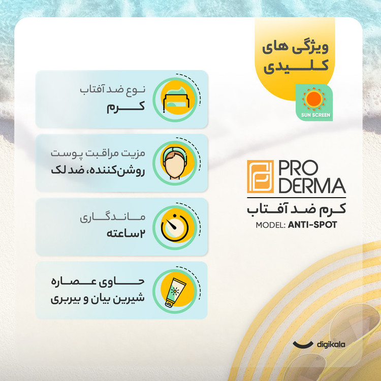 کرم ضدآفتاب پرودرما مدل ANTI-SPOT، حجم 40 میلیلیتر