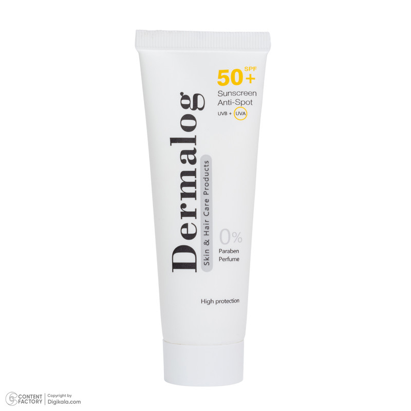 کرم ضد آفتاب بیرنگ صورت درمالوگ SPF 50 مدل 04 محافظ در برابر اشعه UVA مناسب برای انواع پوست حجم 50 میلیلیتر