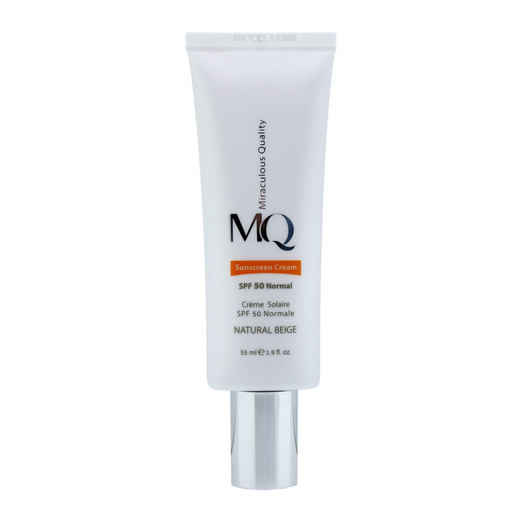 کرم ضدآفتاب رنگی ام کیو مدل NATURAL BEIGE-Normal، حجم 55 میلیلیتر