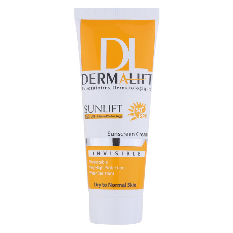 کرم ضد آفتاب بیرنگ صورت درمالیفت SPF 50 مدل SUNLIFT SPF50 محافظ UVA ،UVB، ضد آب، مناسب پوست خشک حجم 40 میلیلیتر مناسب برای خشک، معمولی حجم 40 میلیلیتر