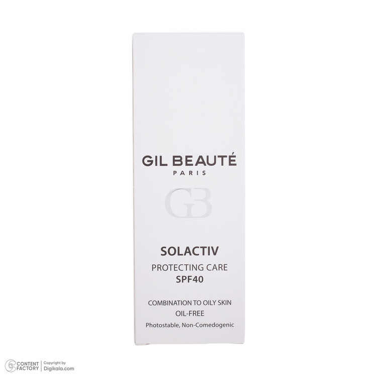 کرم ضد آفتاب بدون رنگ ژیل بوته SPF 40 مدل GB_003 مناسب پوستهای چرب و مختلط حجم 40 میلیلیتر