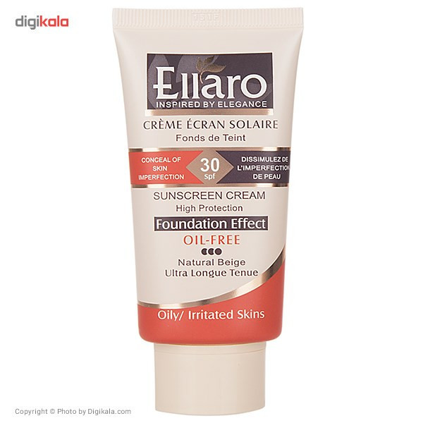 کرم ضد آفتاب رنگی الارو سری Foundation Effect SPF30 مدل High Protection مناسب پوست های چرب تحت لیسانس حجم 40 میلیلیتر