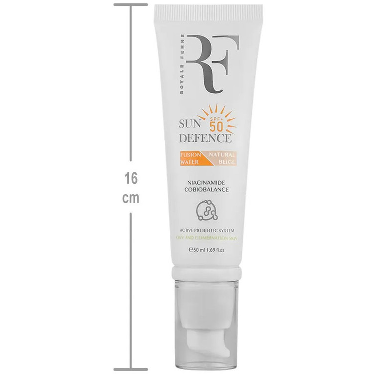 کرم ضد آفتاب رنگی آر.اف رویال فم SPF50 مدل Fusion مناسب برای پوست چرب و مختلط حجم 50 میلی لیتر