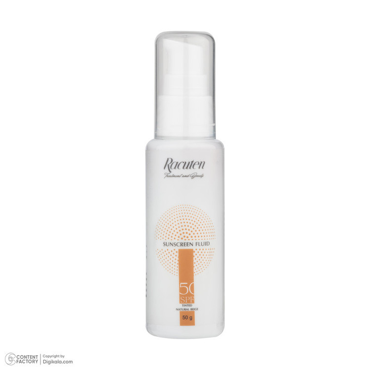 فلوئید ضد آفتاب رنگی راکوتن SPF 50 مدل 01 محافظ UVA/UVB/IR مناسب پوست چرب و مختلط وزن 50 گرم