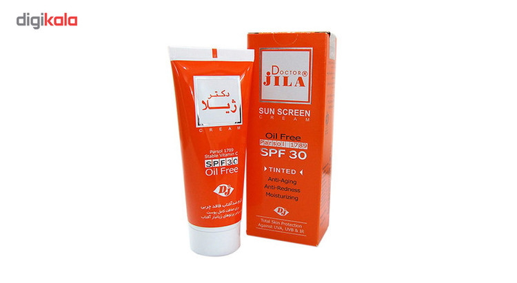 کرم ضد آفتاب رنگی دکتر ژیلا Spf30 مدل Parsol 1789 محافظ UVA ،UVB، ضد پیری، ضد حساسیت، مناسب انواع پوست حجم 30 گرم