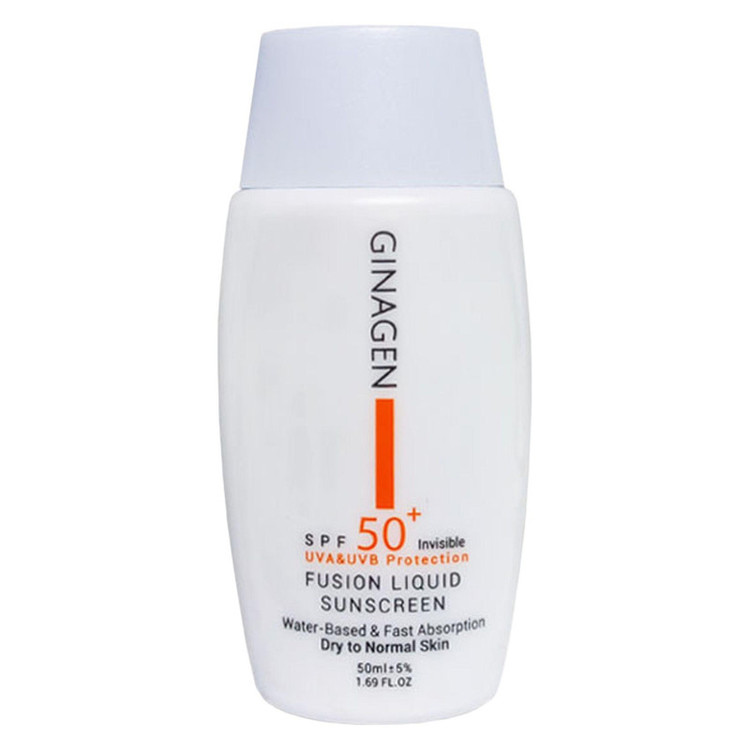 کرم ضد آفتاب بدون رنگ ژیناژن SPF 50 مدل 00 مناسب پوستهای خشک و معمولی حجم 50 میلیلیتر