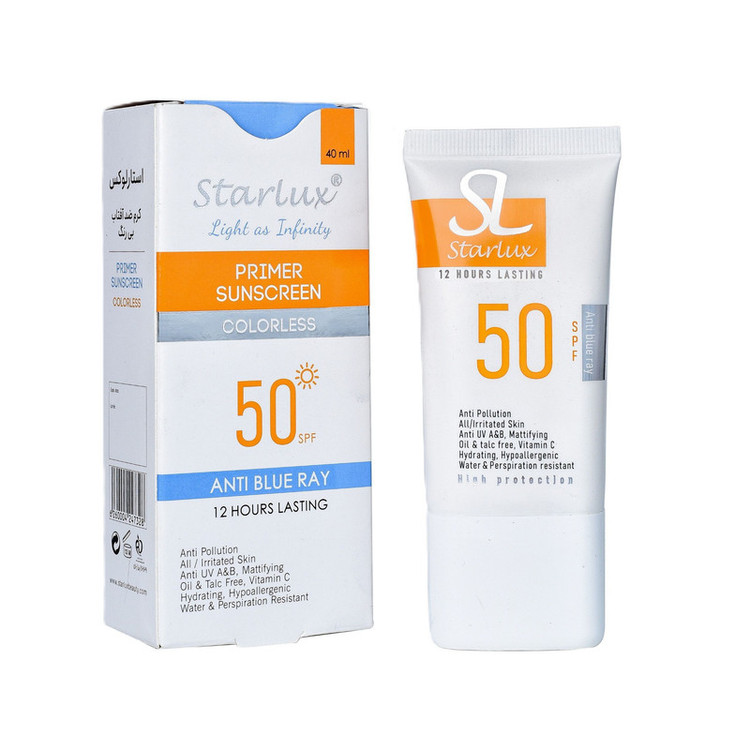 کرم ضد آفتاب بدون رنگ استار لوکس SPF 50 مدل اویل فری مناسب انواع پوستها حجم 40 میلی لیتر