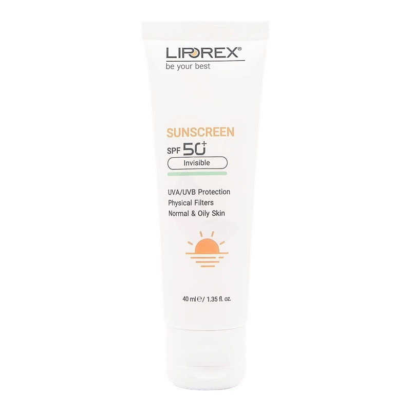 کرم ضد آفتاب بدون رنگ لیپورکس SPF 50 مدل I-O Physical ‌مناسب پوست‌های چرب حجم 40 میلی‌لیتر