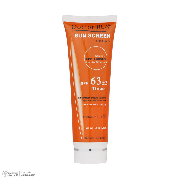 کرم ضدآفتاب رنگی دکتر ژیلا SPF63 مدل DJ3 مناسب انواع پوست وزن 50 گرم
