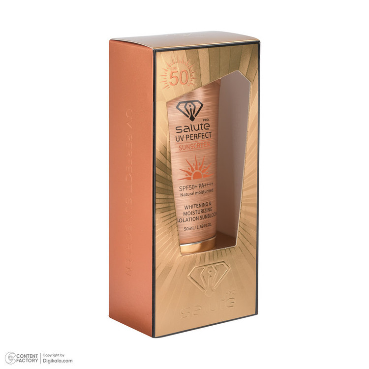 کرم ضد آفتاب بیرنگ صورت سالوته پرو SPF 50 مدل UV Perfect محافظ ++++PA مناسب برای انواع پوست حجم 50 میلیلیتر