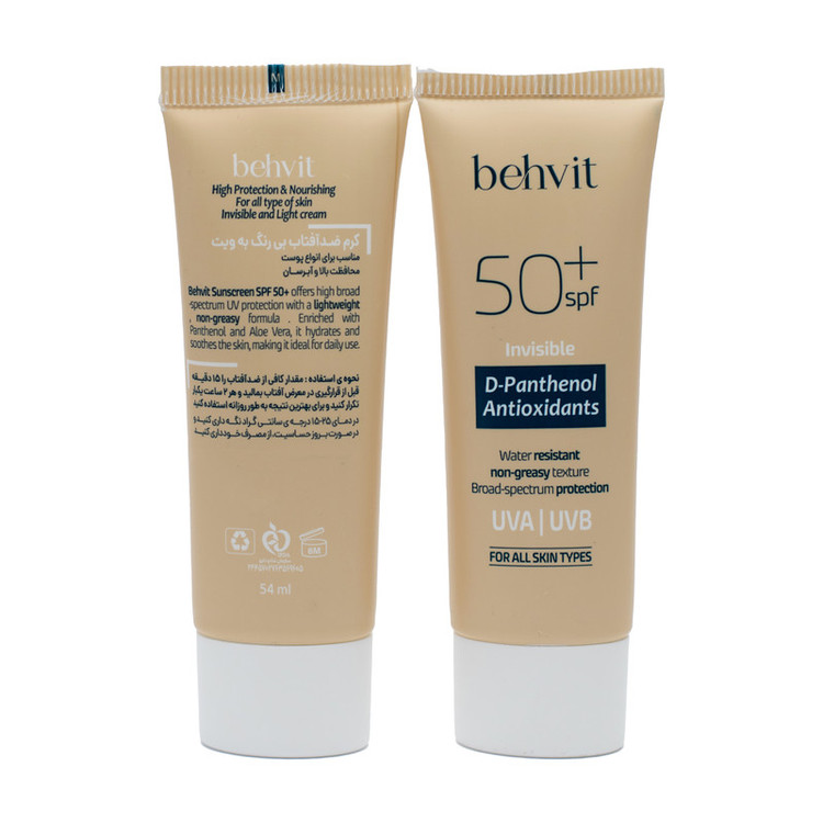 کرم ضد آفتاب بیرنگ صورت به ویت +SPF 50 مدل Antioxidant محافظ UVA و UVB مناسب برای انواع پوست حجم 54 میلیلیتر
