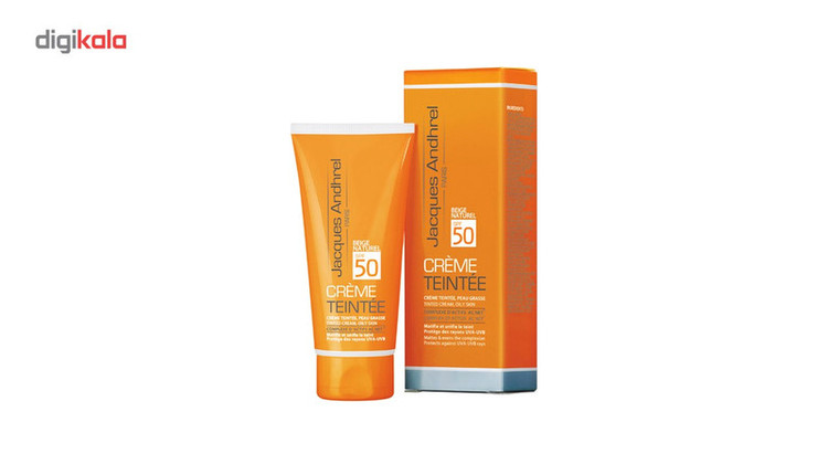 کرم ضد آفتاب رنگی ژاک آندرل پاریس SPF50 مدل TINTED مناسب پوست های چرب حجم 50 میلی لیتر