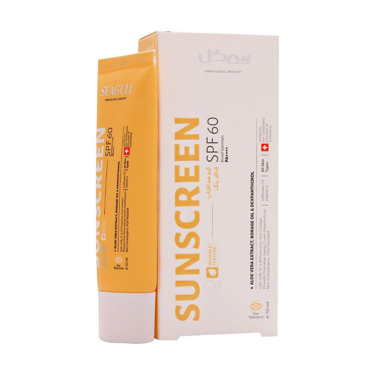 کرم ضد آفتاب بدون رنگ سی گل SPF 60 مدل 314 مناسب برای انواع پوست حجم 50 میلیلیتر