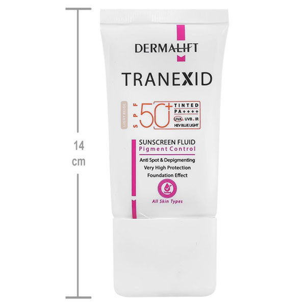 کرم ضد آفتاب ضد لک رنگی صورت درمالیفت Spf 50 مدل ترنکسید محافظ uvb uva مناسب انواع پوست حجم 50 میلی لیتر