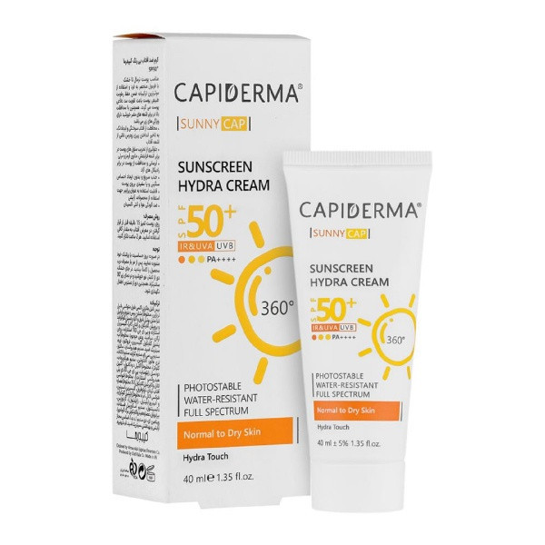 کرم ضد آفتاب بدون رنگ کپیدرما SPF 50 مدل Hydra Touch مناسب پوستهای معمولی و خشک حجم 40 میلیلیتر